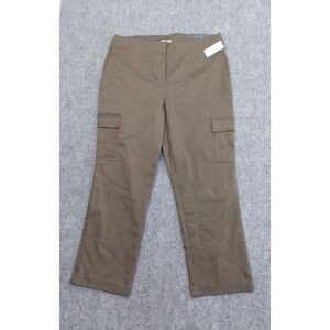 Maurices Pants Womens Large Olive Green Cargo Slim Straight High Rise Short Crop